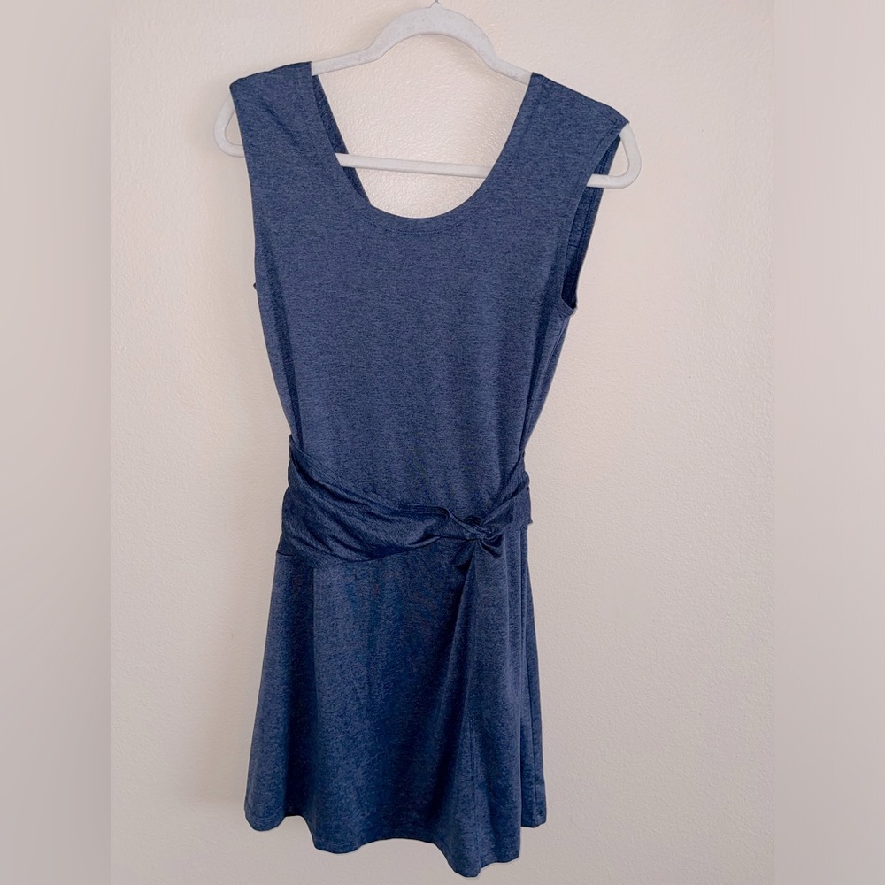Patagonia Women’s Navy Blue Wrap Look Dress w/ Side Ruching - Picture 5 of 5